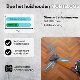 Maxorado 2-in-1 Vloermop geschikt voor Dyson V7 / V8 / V10 / V11 / V15 – Inclusief 10 Pads - Dweilmondstuk - Vloerreiniger - Stofzuigermondstuk — thumbnail 5