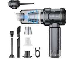 5-in-1 Draadloze Handstofzuiger en Blazer | 15000PA Zuigkracht | Stofblazer & Vacuum Sealer | 69dB Stil | Type-C | HEPA Filter | Noodhamer voor Auto en Huis