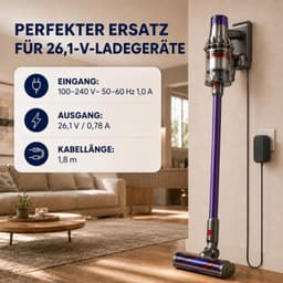 Oplader Steelstofzuiger - Oplader - Stofzuiger Stroomadapter - Vervangende oplader - 26.1V-lader - Geschikt voor Dyson V6 V7 V8-stofzuiger - Kabel 1,8 m - netadapter voor stofzuiger - Stofzuigeradapter - Stofzuigerlader - Universeel - netadapter — thumbnail 5