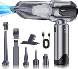 Draadloze Handstofzuiger - Zwart - 4-in-1 Mini Stofzuiger met Sterke Zuigkracht - Voor Auto en Thuis — thumbnail 1