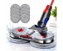VHV - Elektrische vloerwisser - Mop & Dweil Opzetstuk - Geschikt voor Dyson V7 V8 V10 V11 V15 Steelstofzuiger - Stofzuigermond voor Nat & Droog - Inclusief 6 Dweilpads