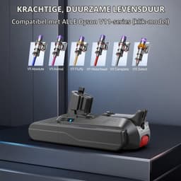 8000mAh Clip-on Accu voor V11 V15 Detect Submarine Absolute Plus Animal Torque Drive Total Clean Extra Outsize SV15 SV16 SV17 SV18 SV22 — thumbnail 2