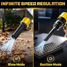 Battery Blower and Handheld Vacuum Cleaner 2-in-1 Compatible with Dewalt 20 V Battery (without Battery), Brushless - ShopVlot — thumbnail 3