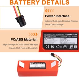 Stofzuigeraccu - 14,4 V - 6800 mAh - Lithium-ion — thumbnail 4
