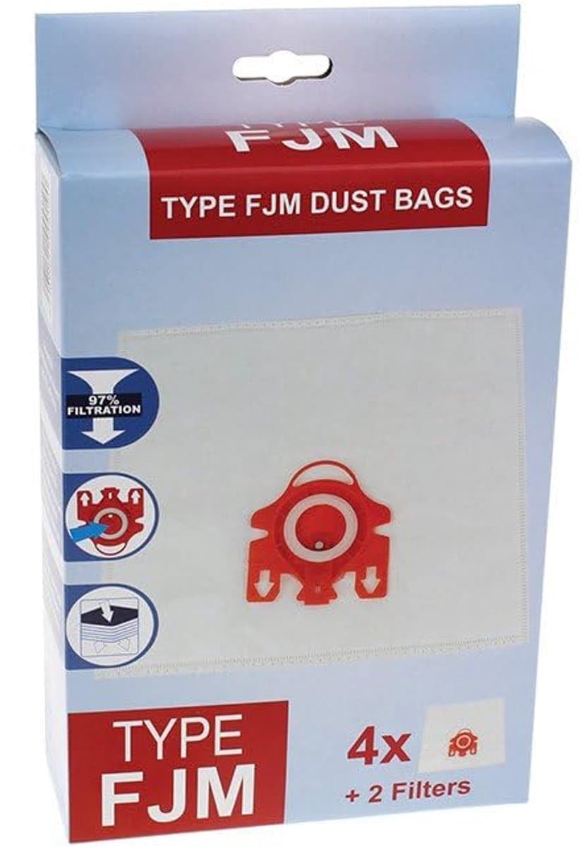 Geschikt voor MIELE - Stofzuigerzak GESCHIKT VOOR FJM HyClean 3D 4 Zakken + 2 Filters - 09917710 — afbeelding 1