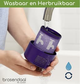 Brosendaal Filter geschikt voor Dyson Cyclone V10 stofzuiger filter - SV12 | SV27 - Wasbaar en Herbruikbaar - 3 stuks — thumbnail 3