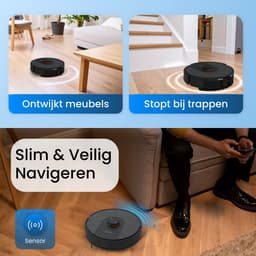 Chesto T2 Pro 3-in-1 Robotstofzuiger met Dweilfunctie – 5000 Pa - Geschikt voor Dierenharen - LDS navigatie - App-besturing - Inclusief Zelflegend Station — thumbnail 5