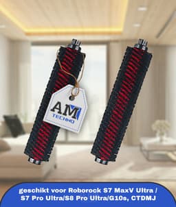 2 stuks reinigingsborstels geschikt voor Roborock S7 MaxV Ultra / S7 Pro Ultra/S8 Pro Ultra/G10s, CTDMJ rolborstel, onderhoudsborstel, afneembare accessoires voor hogedruk-reinigingsrollerborstels — thumbnail 1