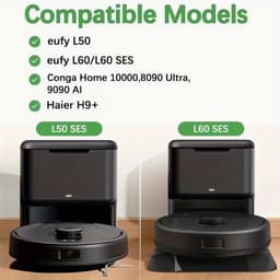 10 stuks Vacuümzakken Vervangingsset voor Eufy L60, L60 SES, L50, Auto-legestation, Conga Home 1000/8090 Ultra en Haier H9 Plus Stofzuigeronderdelen. Tip: Controleer uw model voordat u koopt — thumbnail 2