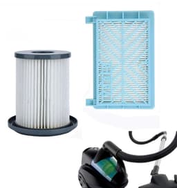 1 filterpatroon + 1 filterzeef - vervangingsfilters voor Philips FC8732 FC8733 FC8734 FC8736 FC8738 FC8740 FC8748 stofzuiger — thumbnail 1