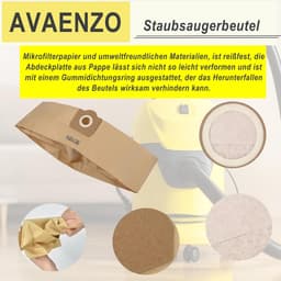 Set of 12 bags 6.959-130.0 1 cartridge filter 6.414-552.0 for Kärcher WD3 WD3 Premium MV3 SE 4001 SE 4002 WD3.200 - ShopVlot — thumbnail 2