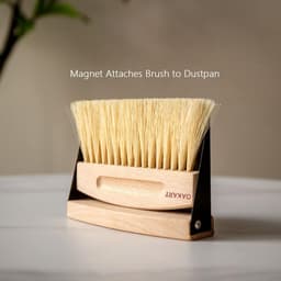 Mini Stofpan en Borstel - Tafelveger Combo - Kruimels Opruimen - Magnetische Bevestiging - 15.5 x 10 cm - Zwart — thumbnail 3