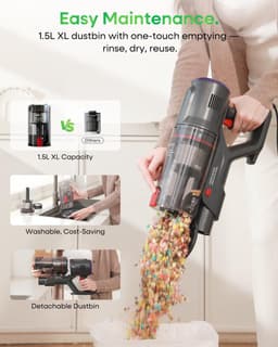 Steelstofzuiger krachtige zuigkracht lichtgewicht met snoer HEPA filter 600W 1.5L stofzuiger voor huisdieren en tapijt — thumbnail 4