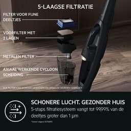 Draadloze Steelstofzuiger - Kruimeldief - Huisstofvrij Houden - 45 Minuten Gebruikstijd - 0.3 Liter - Grijs — thumbnail 5