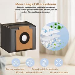20x Stofzuigerzakken geschikt voor Eufy Clean X8 Pro / X10 Pro Omni - reservezakken - accessoireset - stofzuigerzakken - zelflegend station - robotstofzuiger — thumbnail 4