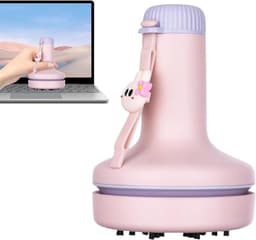 Bureau Stofzuiger - Bureau Schoonmaker - Bureau Opruimen - Draadloos Oplaadbaar - 8.7L x 8.7B x 12H cm - Roze — thumbnail 1