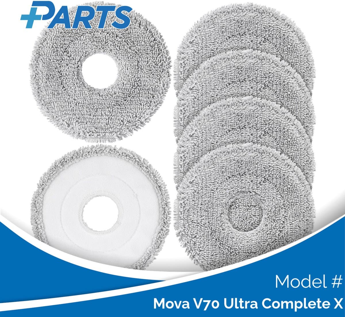 Mova V70 Ultra Complete X Dweilpads (6 Stuks, Plus.Parts® alternatief voor RMP8) — afbeelding 1