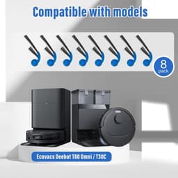 Reserveonderdelen 8 stuks - Vervangende Zijborstels - Compatibel met Ecovacs Deebot T80 Omni/T30C - Randen- en Hoekreiniging - Slijtvast Nylon - Eenvoudige Vervanging - Stofzuigerborstels — thumbnail 4