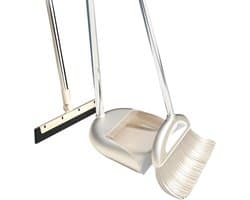 Stof- en borstelset - Stoffer en blik - Huishoudelijk schoonmaken - Met kamfilter - Lange steel - Meerkleurig