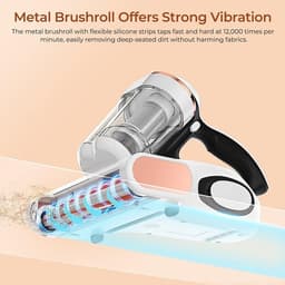 JIGOO J300 Dual-Cup Smart Anti-Mijt Stofzuiger Voor Bed, 13KPa Zuigkracht, 55 Celsius Hete Lucht, UV Licht, 99,9% Verwijdert Mijten, 0,5L Stofbeker — thumbnail 3