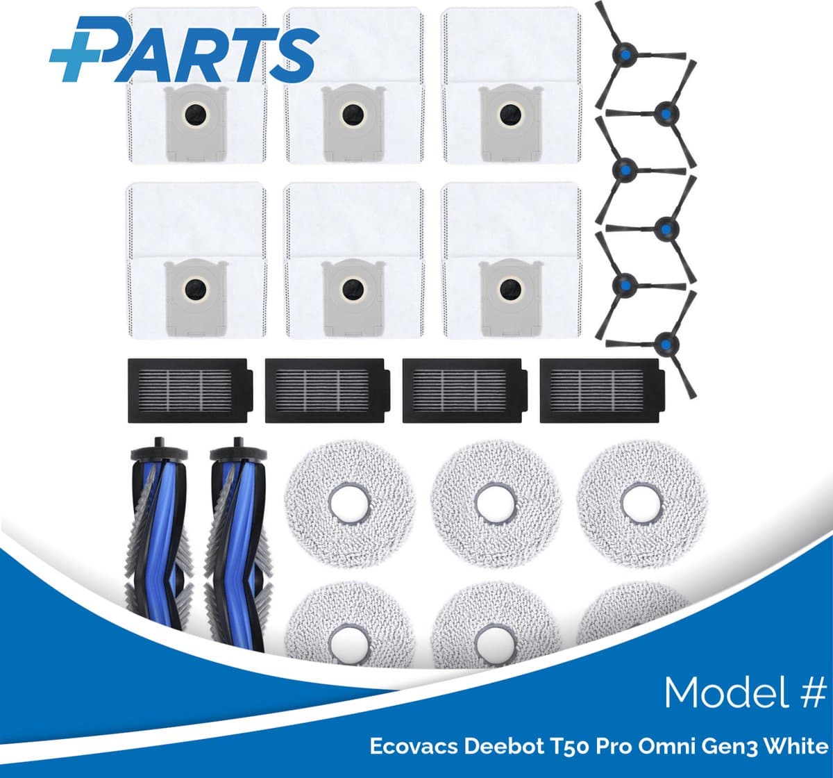 Ecovacs Deebot T50 Pro Omni Gen3 White Onderhoudsset (Plus.Parts® alternatief voor DKT060203) — afbeelding 1