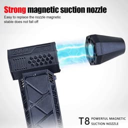 Elektrische Bladblazer - Mini Turbo Fan - Apparaten Reinigen - Magnetisch Mondstuk - 130.000 RPM - Zwart — thumbnail 3