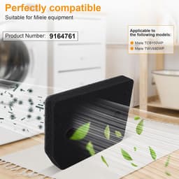 4 stuks voor Miele T1-drogerfilter 9164761- dubbellaags schuimfilter 207x157x30 mm, vervangend filter geschikt voor de T1-serie — thumbnail 2