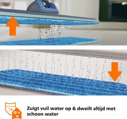 Philips OneUp Elektrische Dweil 3000 series XV3101/01 - Dweilsysteem - Vloerreiniger - Vuil water opzuigen - 1 stand - 50min dweilen - Geen emmer nodig — thumbnail 5