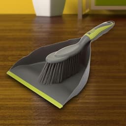 Kleine bezem stoffen set - Handveger blik - Snelle schoonmaak - Stevig PP materiaal - Compact formaat - Zwart — thumbnail 4