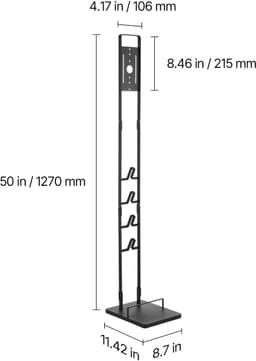 Mosh Stories Stofzuiger Standaard – Steelstofzuiger Houder Vrijstaand – Opbergstandaard met Haken voor Accessoires - Met 4 Haken — thumbnail 2