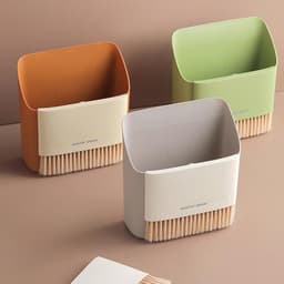 Mini bezem en stoffer - Kruimelset tafel - Snelle schoonmaak - Durable & functional - 16 cm - Oranje — thumbnail 4