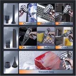 Mini Autostofzuiger - Draagbare Stofzuiger - Auto Interieur Reinigen - Krachtige Zuigkracht - 10 x 10 x 10 mm - Zilver — thumbnail 2