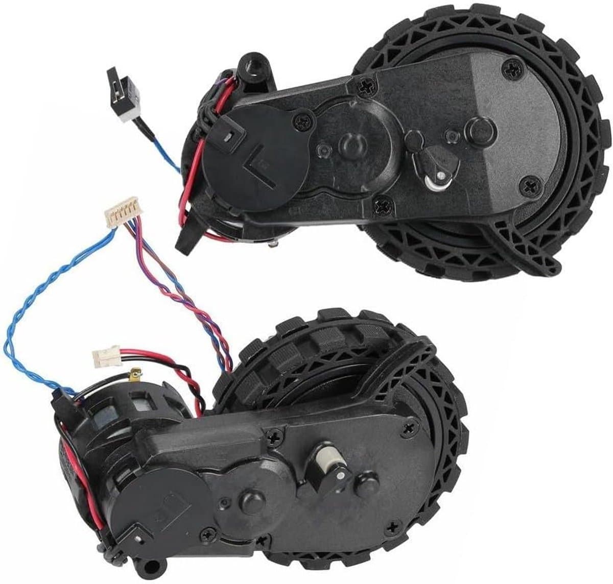 Robot Stofzuiger Wielen - Onderdelen Set - Verbeterde Mobiliteit - Specifieke Compatibiliteit - Links en Rechts - Zwart — afbeelding 1
