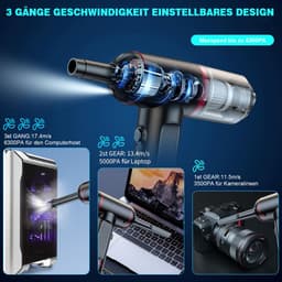 HAUSS SPOLE Handstofzuiger-Draadloze Mini Autostofzuiger-4 In 1 Voor Auto, Huis En Keuken-Krachtige Zuig En Blaasfunctie-Compacte Formaat-ABS-Zwart — thumbnail 5