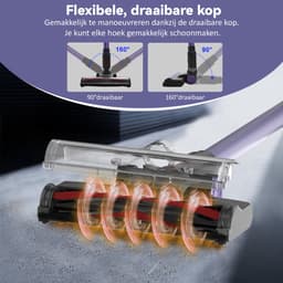 Grenintol Steelstofzuiger Draadloos - Steelstofzuiger - 45000Pa/350W Snoerloze Stofzuiger - Touchscreen en Anti - Klit Borstel - Batterijduur tot 55 Minuten- 2200mAh-1,6L Stofbak - Geschikt voor Tapijt, Harde Vloeren en Dierenhaar — thumbnail 5