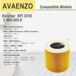 3 pieces cartridge filters KFI 3310 for Kärcher wet/dry vacuum cleaner and vacuum cleaner item number 2.863-303.0 - ShopVlot — thumbnail 2
