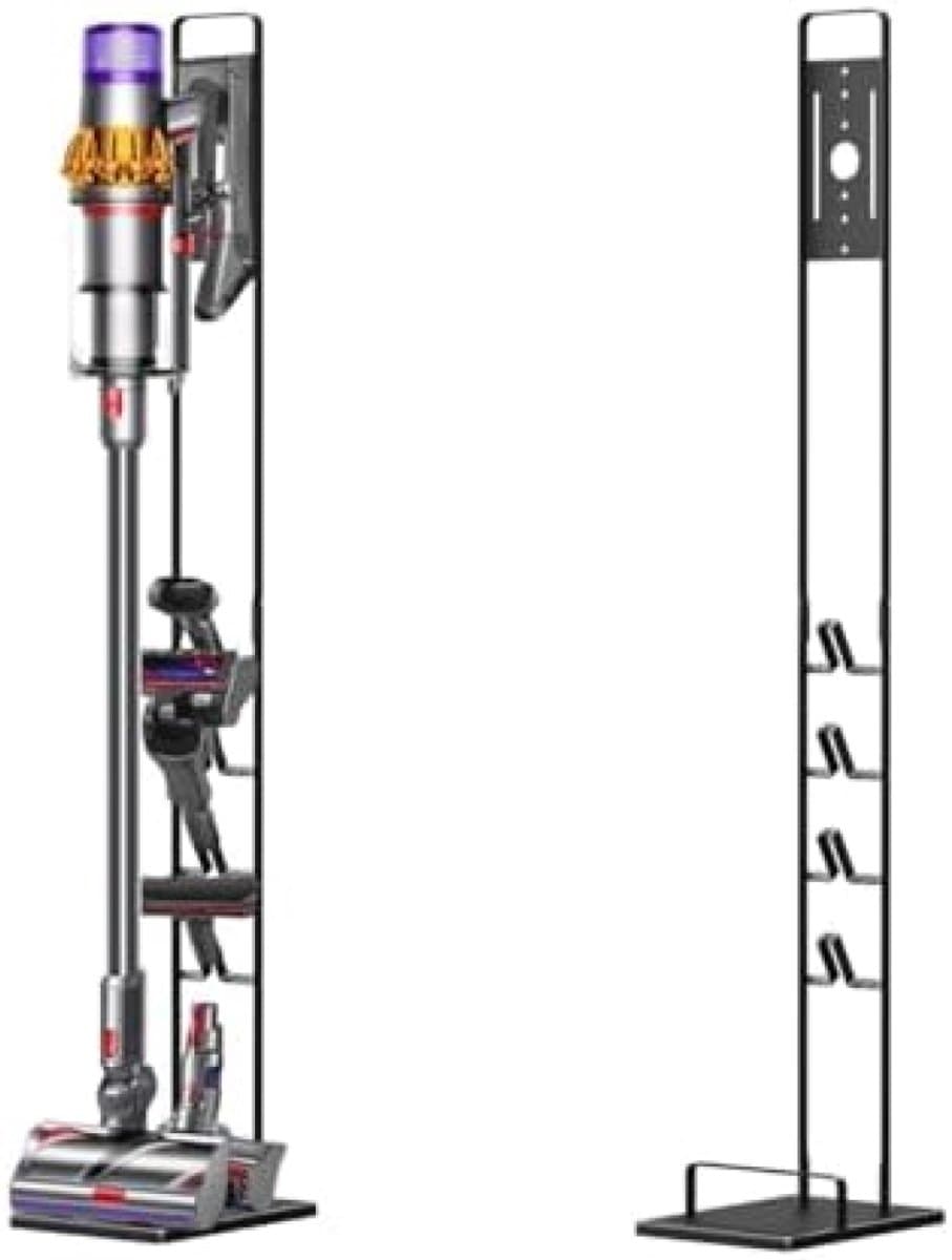 PromoHome Draadloze Stofzuigerhouder - Metalen Wandbevestiging - Universele Compatibiliteit - Ruimtebesparend Ontwerp - Zwarte Kleur — afbeelding 1
