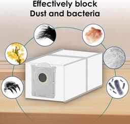 (6 Stuks) X8 Pro Omni Vervangende Stofzakken Compatibel Met ECOVACS DEEBOT X8 PRO OMNI/ T80 Omni/ T30C Omni/ X9 Pro Omni/ T50 MAX PRO Omni/ T50 PRO Omni Robotstofzuiger, Stofzakken, Stofzuigerzak — thumbnail 3