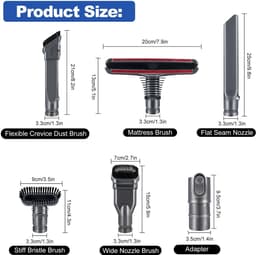 Dailygoods - Dailygoody - Gereedschapsset - Hoofdborstels - Duurzaam en veelzijdig - 6 Pak - Voor Dyson stofzuigers - Ideaal voor smalle openingen - Voor binnengeb... — thumbnail 2
