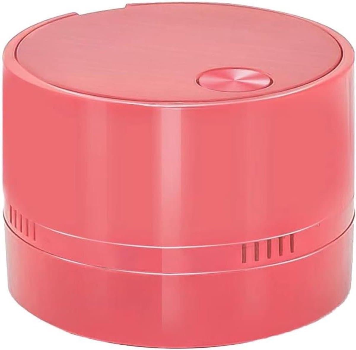 Mini Stofzuiger - Desktop Reiniger - Bureau Schoonmaken - Krachtige Zuigkracht - 9 x 9 x 6.7 cm - Roze — afbeelding 1