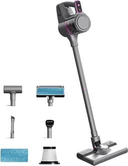 Draadloze Stofzuiger - Handstofzuiger Wasmachine - Vloeren Reinigen - Geïntegreerde Zuig- en Sleepfunctie - 400ML Stofbak - Grijs — thumbnail 1