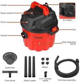 800 W nat- en droogzuiger met 10 liter capaciteit voor efficiënt reinigen — thumbnail 3