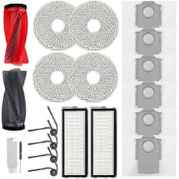 Accessoires Geschikt voor Roborock Qrevo Curv, Qrevo Edge stofzuiger: 2 hoofdborstels, 2 HEPA-filters, 6 stofzakken, 4 reinigingsdoeken, 4 — thumbnail 2