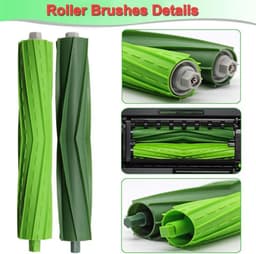 Dailygoods- Borstels Set van 2 - Reserveonderdelen voor iRobot E-serie - Rolborstels - Rubber - Hoogwaardig materiaal - Verbeterde zuigkracht - Stofzuigerborstels — thumbnail 3