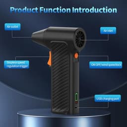 Elektrische Luchtblazer - Handheld Reiniger - Stof Verwijderen - Krachtige 110.000 RPM - Compact Formaat - Zwart — thumbnail 5