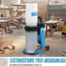 Afzuiginstallatie - Stofzuiger Werkplaats - Houtsnippers Afzuigen - Verrijdbaar Chassis - 65 Liter Tank - Blauw Wit — thumbnail 2