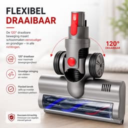 Zuigmond Geschikt voor Dyson V15, V11, V10, V8 & V7 Steelstofzuiger – Gemotoriseerde Turboborstel – Vloerzuigmond met 4 LED-lampen – Stofzuigeraccessoires — thumbnail 5