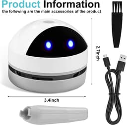Mini-tafelstofzuiger - A - Draagbaar en USB-oplaadbaar - Hoge Zuigkracht voor Huishouden en Kantoor — thumbnail 3