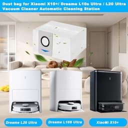 12 stuks stofzakken, accessoires, geschikt voor Ecovacs Deebot X1 Omni & X1 e Omni & T20 Omni & T20e Omni, X1 Turbo afzuigstation, 3,2 l, grote antibacteriële stofzak met haarreinigingsborstel — thumbnail 4