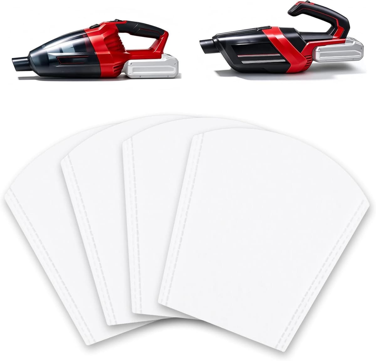 filterzakken voor handstofzuiger 4 stuks - wasbaar - herbruikbaar - voor accu-handstofzuiger m-winkel - m-winkel — afbeelding 1